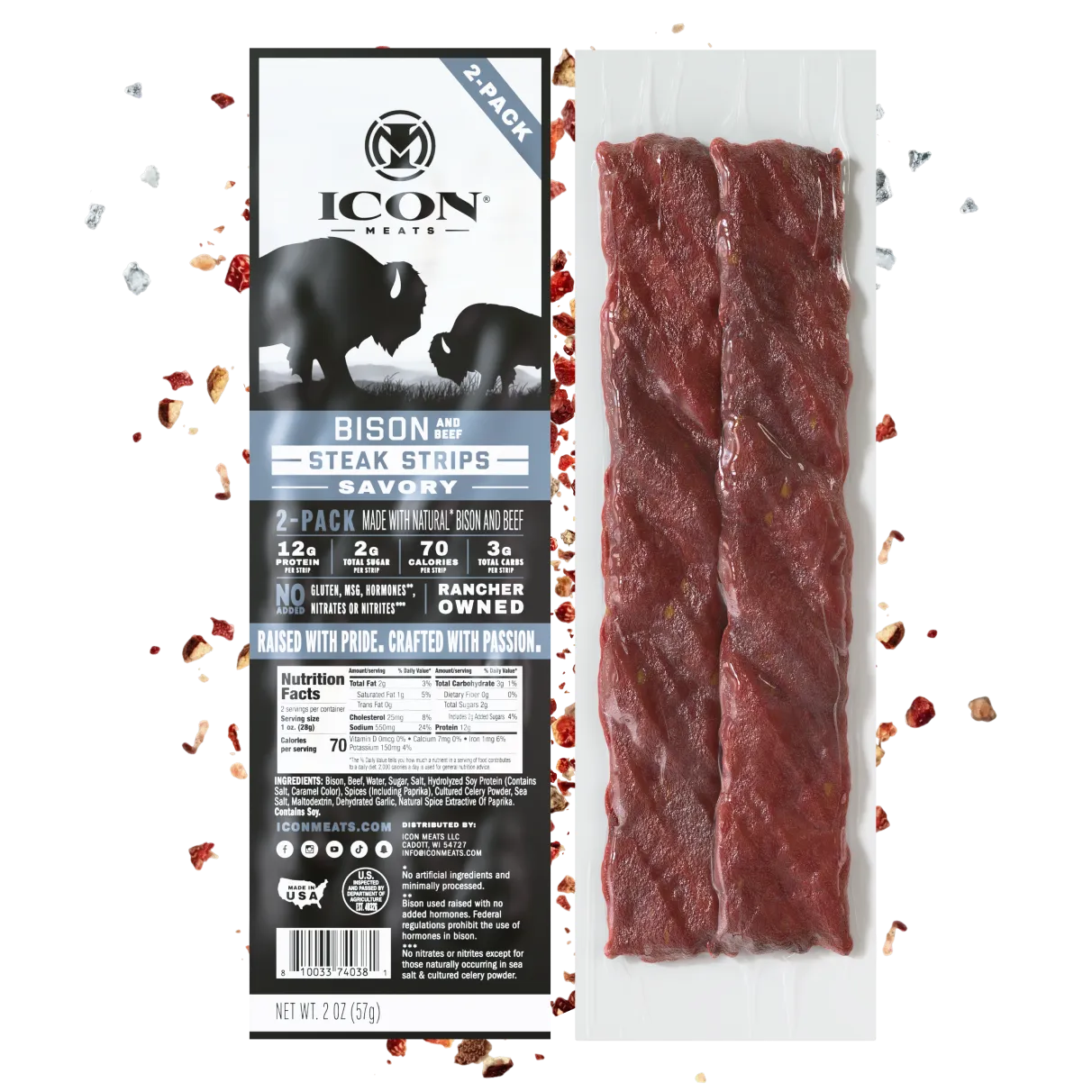 Bison Steak Strips - Savory