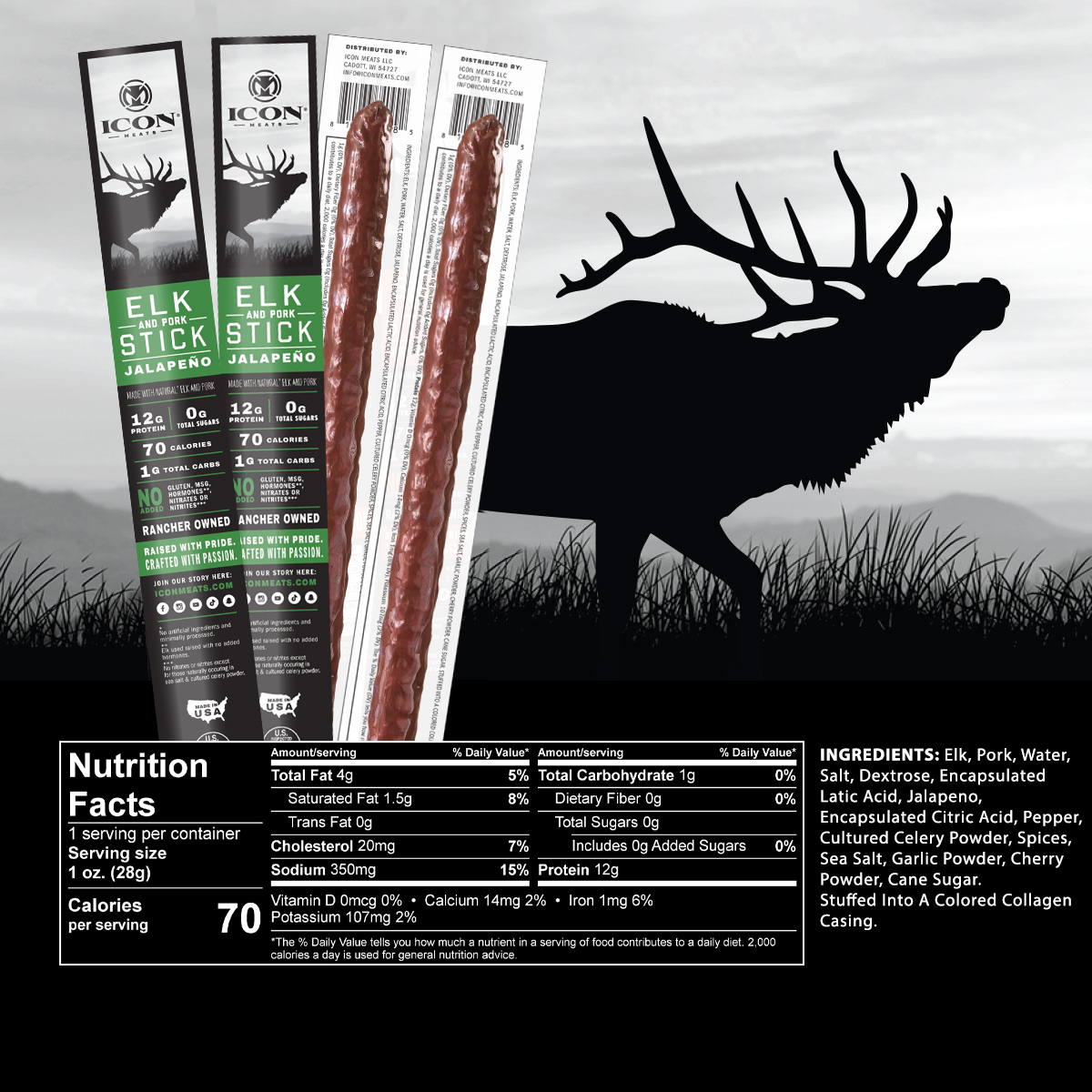 Elk Stick - Jalapeño