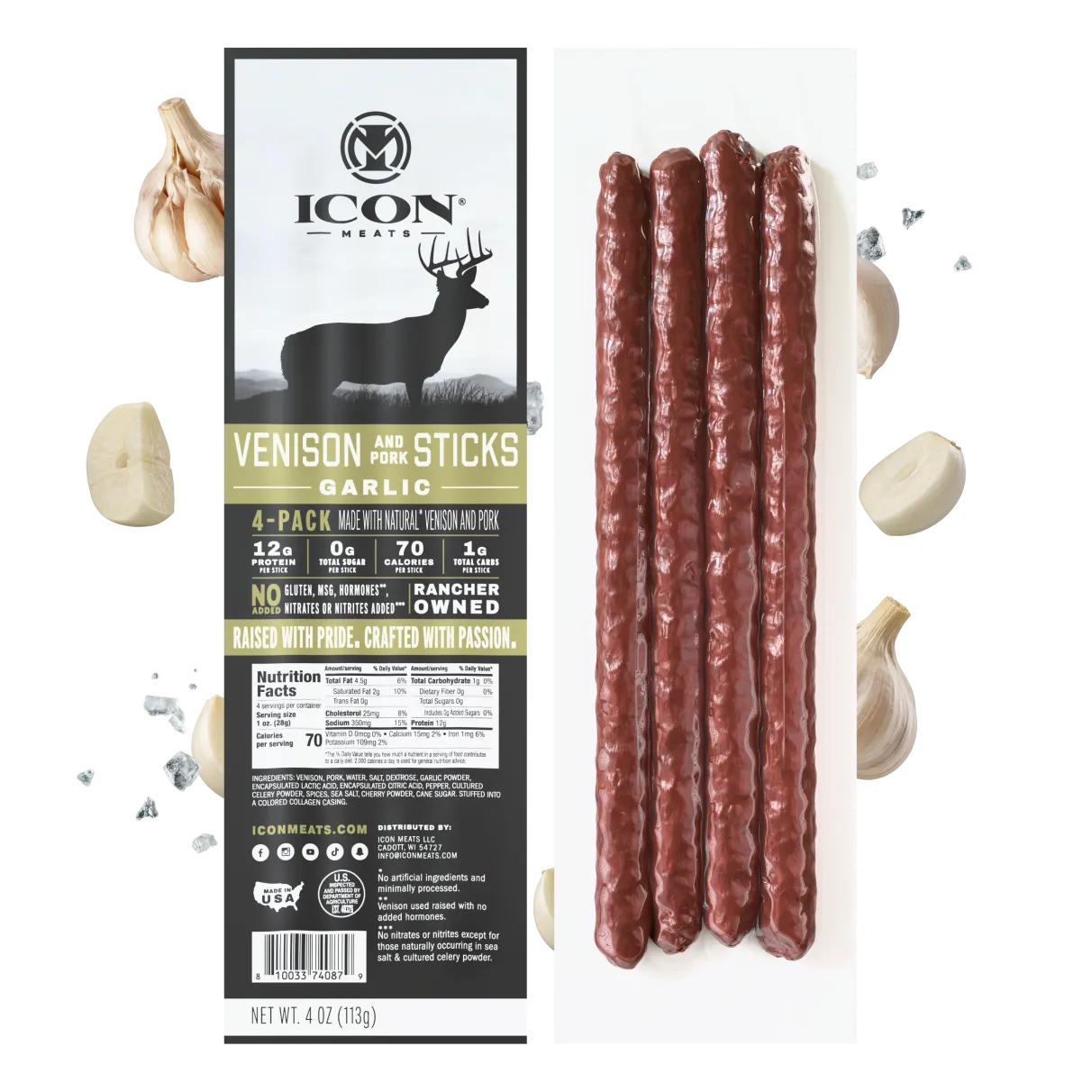 Venison Stick - Garlic